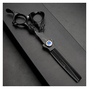 Shears for Hair Cutting Barber Scissors, Hairdressing Scissors, Beauty Scissors, Special for Hairdressers Hair Cutting Kit (Color : 2PCSsilvery) (Marfíl) (Azul Oscuro b) (Transparente B)