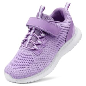 RUNSIDE Kids Shoes, Boys Girls Sneakers Lightweight Athletic Walking/Running Tennis Shoes, Size 1 Big Kid, Purple