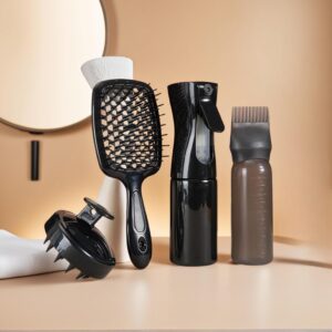 Hair Care Tools Set with Scalp Massager, Spray Bottle, and Comb for Detangling, Daily Hair Styling Kit for Women and Men
