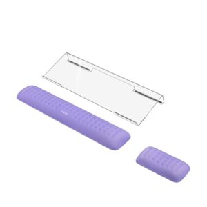 MOSISO Computer Keyboard Stand&Wrist Rest Support for Keyboard &Mouse Set,Ergonomic Wrist Rest Support Set, Memory Foam Pain Relief Easy Typing Wrist Pad Home/Office Non-Slip Wrist Cushion, Purple