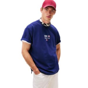 Tommy Hilfiger Mens U.S. Sail GP Team Team Performance Logo T-Shirt, Yale Navy X-Large