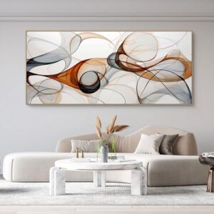 KLAKLA Extra Large Wall Art 86×29 Inches – Abstract Huge Canvas Picture Wall Decor Living Room Oversized Artwork for Walls Bedroom Office Decoration Modern Frame Wall Art