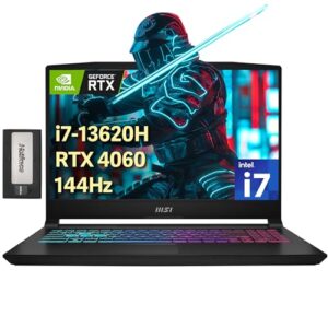 msi Katana 15.6″ FHD 144Hz Gaming Laptop, Intel i7-13620H, NVIDIA GeForce RTX 4060 8GB, 16GB DDR5, 1TB PCIe SSD, 4-Zone RGB Keyboard, Webcam, Wi-Fi 6, Win 11 Pro, Black, 256GB Docking Station Set