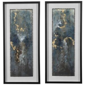 Glimmering Agate 43 1/2″ High 2-Piece Framed Wall Art Set