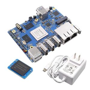 Orange Pi 5 Plus 16G with 256GB eMMC Module RK3588 8 Core 64 Bit Single Board Computer, 2.4GHz Frequency Open Source Board Run Orange Pi OS,Android,Debian,Ubuntu (Pi 5 Plus 16G+256GB eMMC+TC Supply)