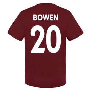 West Ham United FC Boys Bowen 20 Poly Training Kit T-Shirt Claret 10-11 Years