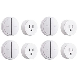 GREENCYCLE WiFi Smart Outlet Plug with Remote, Support APP Remote Control, Voice Control, Timer, Suitable for Alexa and Google Home, FCC ETL Certified, White, 4PK