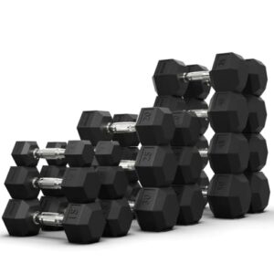HAJEX Premium Rubber Hex Dumbbell Sets in Pounds – 156 LB to 2,565 LB (2.5-100 LB Pairs (2,105 LB))