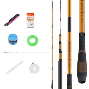 Lightweight Fishing Rod Telescopic and Reel Combo carp ice Pole Carbon Hand Gear Set (4.8m) ()