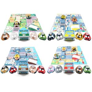 TTS World Mat Bundle for Bee-Bot or Blue-Bot Educational Programmable Floor Robot Toy for Kids STEM Learning Playset Toy for Children, Includes Play Mats and Activity Tins
