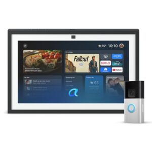 Amazon Echo Show 15 (newest model) with Ring Battery Doorbell Plus (newest model), with Alexa+ Early Access
