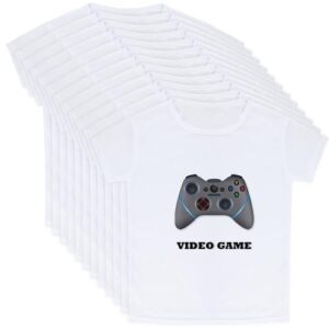 12 Pieces Kids White Sublimation Blank Crew Neck DIY Short Sleeve Tshirt for Boys Girls Summer DIY Transfer Printing (US, Age, 8 Years, White)