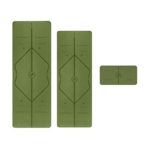 LIFORME Original Mat & Travel Mat & Yoga Pad Bundle Pack – Patented Alignment System, Eco-Friendly, Non-Slip Warrior-Grip, Made with Natural Rubber, Thick, Sweat Resistant, Comfortable – OLI/OLI/OLI
