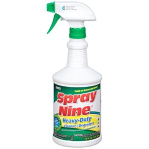 Spray Nine 26832 Heavy Duty Cleaner, Degreaser & Disinfectant for Kitchens, Bathrooms, Yard Equipment, Automotive & Industrial 32 Fl Oz. (Pack of 1)