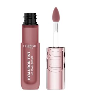 L\’Oreal Paris Hyaluron Tint Lip Stain Serum, Long Lasting, Hydrating Lip Makeup Infused with Hyaluronic Acid, 635 Worth It Medium (Medium Berry Nude)