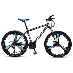 Mountain Bike,Adult Offroad Road Bicycle 24 Inch 21/24/27 Speed Variable Speed Shock Absorption, Teenage Students, Men and Women Sports Cycling Racing Ride 10wheels- 24 SPD (Bk bu 3wheels)