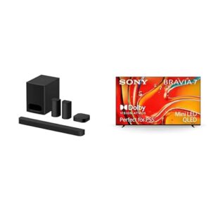 Sony BRAVIA Theater System 6 5.1ch Home Theater Sound Bar Bundle with 55″ Mini LED QLED 4K Ultra HD TV BRAVIA 7 Smart Google TV (HT-S60 + K-55XR70)