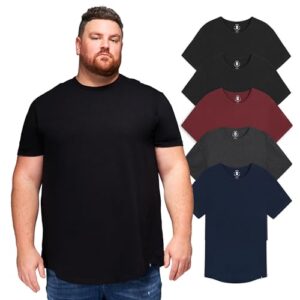 STRONGSIZE Men’s Big and Tall Shirts – Stretch T-Shirt for Casual Wear Longer Length Variety 5-Pack 3XL