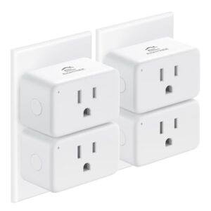 EIGHTREE Smart Plug 15A, Smart Plugs That Compatible with Alexa & Google Home & SmartThings, No Hub Required, Smart Outlet with Remote Control, Timer & Schedule, 2.4GHz WiFi Only, 4 Packs