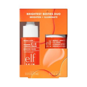 e.l.f. SKIN Brightest Besties Duo, Travel-Sized Skincare Set, Brightening Face Serum & Vitamin C Eye Cream, Boosts Radiance, Depuffs & Evens Skin Tone, Vegan & Cruelty-Free