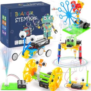 BeAndge STEM Robotics Kit – 6 Set STEM Toys for Ages 8-13, Science Kits Arts and Crafts for Kids Ages 8-12, Boys Gifts for 6 7 9 10 Year Old, Engineering Science Robot Building Toys for Kids 6-8 9-12