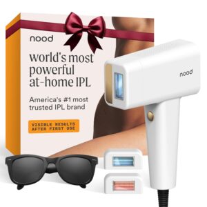 Nood™ NEW Flasher Pro — IPL Laser Hair Removal Device & Anti-Aging Red Light Therapy for Women & Men — Pain-free, Permanent, Visible Results After First Use & Works Everywhere Hair Grows — Gloss White