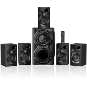 Bobtot Home Theater Sound System 5.1 Surround Sound Systems – 1400 Watts Peak Power 12″ Subwoofer Strong Bass 5.1 Wired Home Audio Stereo Sound with Bluetooth ARC Optical Input for TV