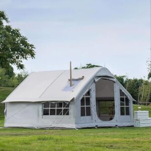 Inflatable Tent with Pump, Easy Set up Inflatable Camping Tent for 2-8 Persons, 4-Season Inflatable Tent, Glamping Outdoor Air Blow Up Tent, Family Camping Tent,Grey1