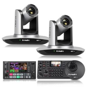 FoMaKo NDI PTZ Camera, AI Auto-Tracking Gen 3, 20x Optical Zoom, for Entertainment and Performance Live Streaming Including Concert,Stage Play and Musical(FMK20UHX2+M3+KC608 Pro)