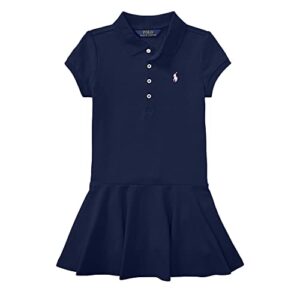 Ralph Lauren Polo Girls Stretch Mesh Dress Navy Blue (12-14 (Large))