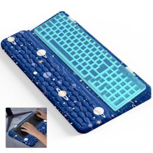 Wrist Rest for Computer Keyboard, Keyboard Wrist Rest, Ergonomic Keyboards Holder for Easy Typing Working, Wrist Pad for Keyboards with Comfortable Wrist Rest for Keyboard Blue Planets