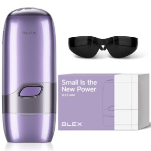 Blex Mini Laser Hair Removal for Women and Men, IPL Laser Hair Removal Device, 201g Mini-Sized Design, 2 in 1 with Skin Rejuvenation, Painless at-Home Hair Remover, Purple