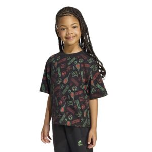 adidas Unisex-Kids Disney Mickey Mouse T-Shirt, Black/Impact Orange/Lime Burst, 3 Years
