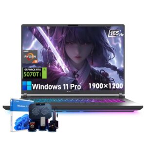 ASUS ROG Strix G16 Gaming Laptop – NVIDIA GeForce RTX 5070 Ti, 16″ 165Hz WUXGA Display, AMD Ryzen 9 8940HX (Up to 5.3 GHz), WiFi 6E, RGB Backlit KB, Win11 Pro, 64GB DDR5 RAM, 4TB SSD, w/Accessories