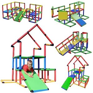 Funphix Kid’s Playground Slide Set – Montessori Jungle Gym – STEM Buildable Climbing Toys for Toddlers 2-12 – Indoor & Outdoor Playhouse, 467 Pieces. Jumbo Set
