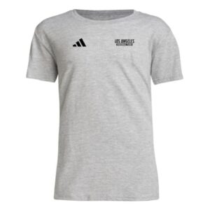 Adidas Unisex-Kids Los Angeles Football Club Pre-Game Short Sleeve Soccer T-Shirt,Medium Grey Heather/Los Angeles Football Club,Medium
