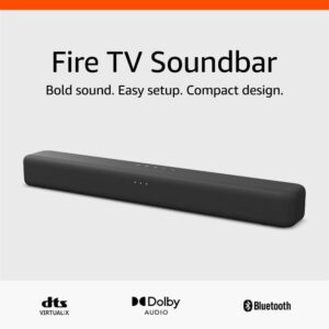 Amazon Fire TV Soundbar, 2.0 speaker with DTS Virtual:X and Dolby Audio, Bluetooth connectivity