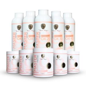 Robson Peluquero Master Mechas Professional Hair Bleach Kit – 500g Bleach Powder (5 units) + 900mL OX Developers (5 units) – 5V, 10V, 20V, 30V, 40V | Complete Salon Bleach Hair System, All Techniques