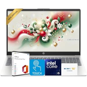 HP Ultrabook 15.6 FHD Touch-Screen Business Laptop Computer with Microsoft Office • 2025/2026 Edition • Intel 10 cores i5-1334U • Windows 11 • w/o Mouse (64GB RAM | 1TB SSD)