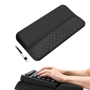 Wrist Rest for Keyboard, Ergonomic Keyboard Stand with Wrist Rest, Soft Memory Foam Wrist pad with Non-Slip Base & Dust Brush, Comfort for Office, Work, Gaming- Black