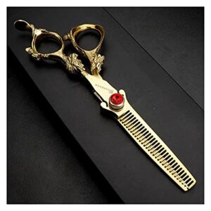 Shears for Hair Cutting Barber Scissors, Hairdressing Scissors, Beauty Scissors, Special for Hairdressers Hair Cutting Kit (Color : 2PCSsilvery) (Marfíl) (Azul Oscuro b) (Chocolate B)