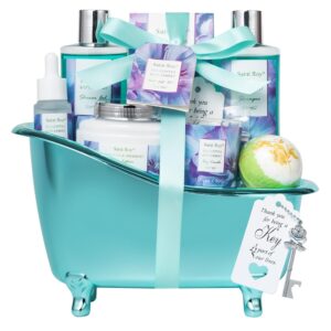 Bath and Body Basket Set Luxury EUCALYPTUS & Mint Spa Gift Basket for Women, Unique Bath Gift Baskets Gifts, Home Spa Kit Christmas Gifts for Women, birthday gift baskets for Dad Mother’s Day