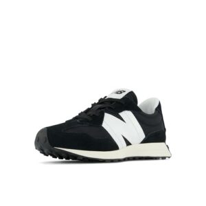 New Balance Kid’s 327 V1 Sneaker, Black/White, 4.5 Big Kid