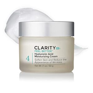 ClarityRx Feel Better Hyaluronic Acid Face Moisturizer, Natural, Plant-Based Moisturizing Cream with Jojoba Oil & Hyaluronic Acid for Hydration, Smooths Dry, Aging Skin, No Parabens, All Skin Types