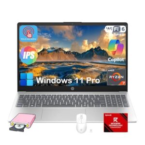HP 15.6-inch Touchscreen Laptop Computer for Business & Student, 32GB RAM, 1TB SSD, AMD Ryzen 7 7730U, FHD Touch Anti Glare Display, Numeric Keyboard, Copilot, WiFi 6, Camera, Win 11 Pro, Accessories