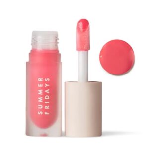 Summer Fridays Dream Lip Oil – Tinted Lip Oil with Moisturizing Sheer Coverage, High-Shine and Deep Hydration – Non-Sticky Formula for Long-Lasting Softness – Pink Cloud (0.15 Oz)
