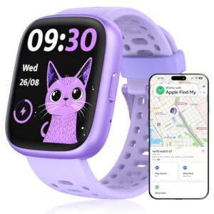 Fitness Tracker for Kids No APP No Phone Needed, Compatible with Apple Find My, 1.83″ Smart Watch, Heart Rate, Sleep Monitor, IP68 Waterproof, Step Counter, Gifts for Girls Boys Teens 5-16