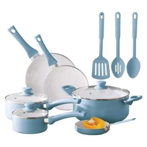 Ceramic Nonstick 12 Piece Cookware Set, Hand Wash Only Pots and Pans