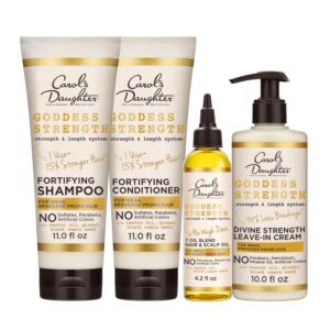 Carol’s Daughter Goddess Strong Bundle: Hair Care Kit with Shampoo, Conditioner, Leave-In Treatment and Scalp Oil, 4 Items | X Coco Gauff