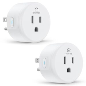 EIGHTREE Smart Plug, Smart Home WiFi Outlet Compatible with Alexa & Google Home, Smart Socket with Remote Control & Timer Function, 2.4GHz WiFi Only